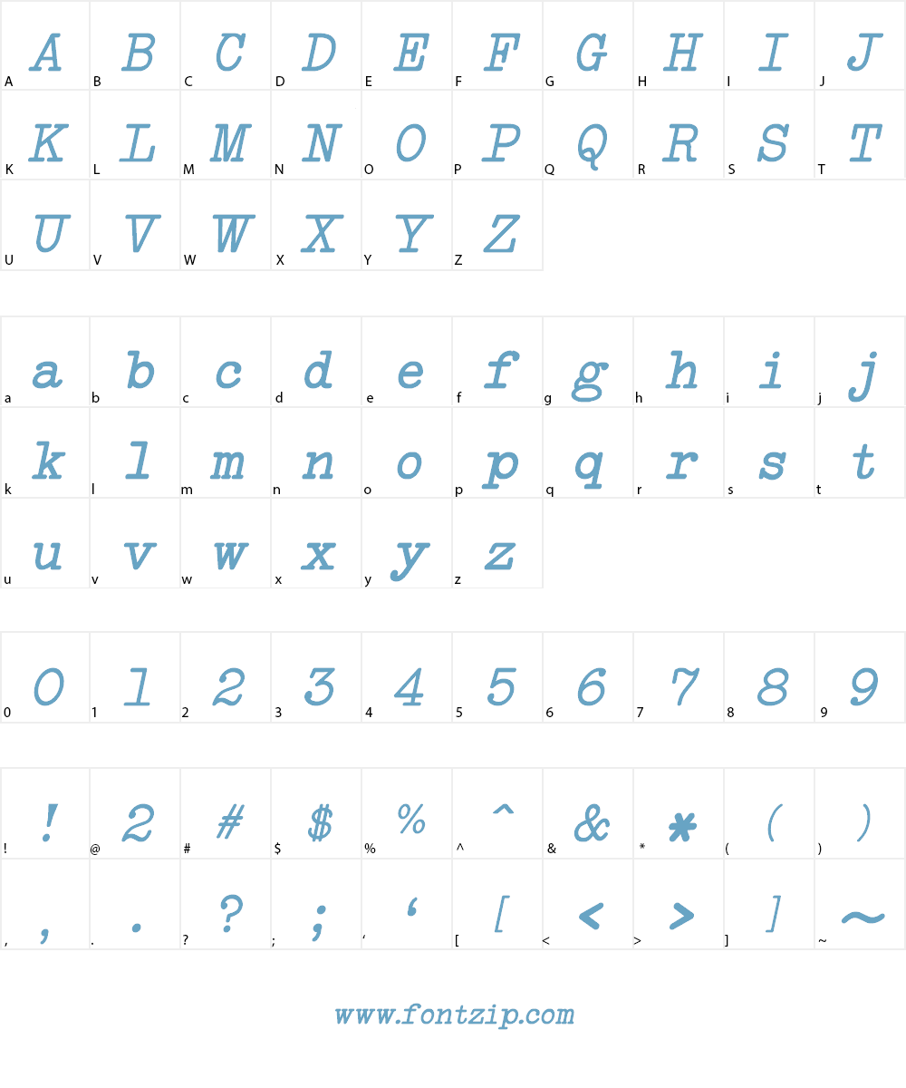 NeoBulletin Italic Font Character